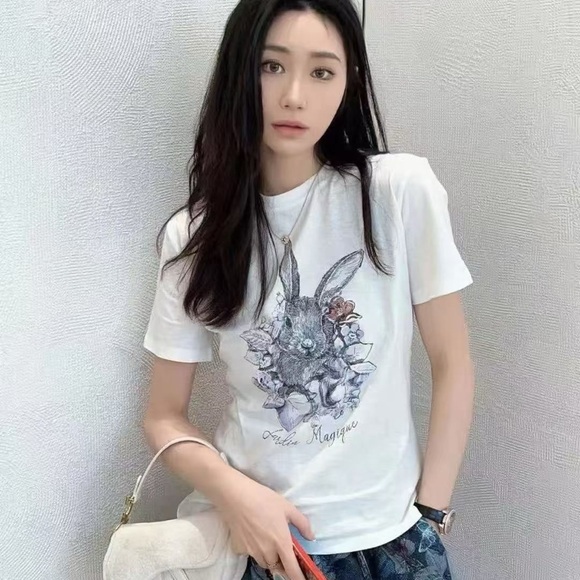 🚩steal authentic Dior White T-Shirt with Logo Tag - Picture 5 of 6